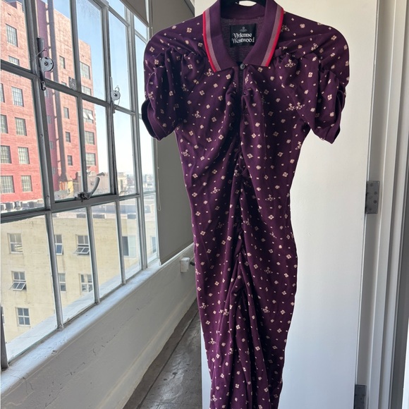 Pulling printed ruched cotton midi dress - Picture 12 of 12